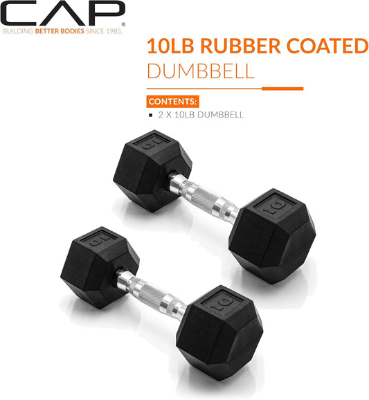 Coated Hex Dumbbell Weight - Pairs | Multiple Options