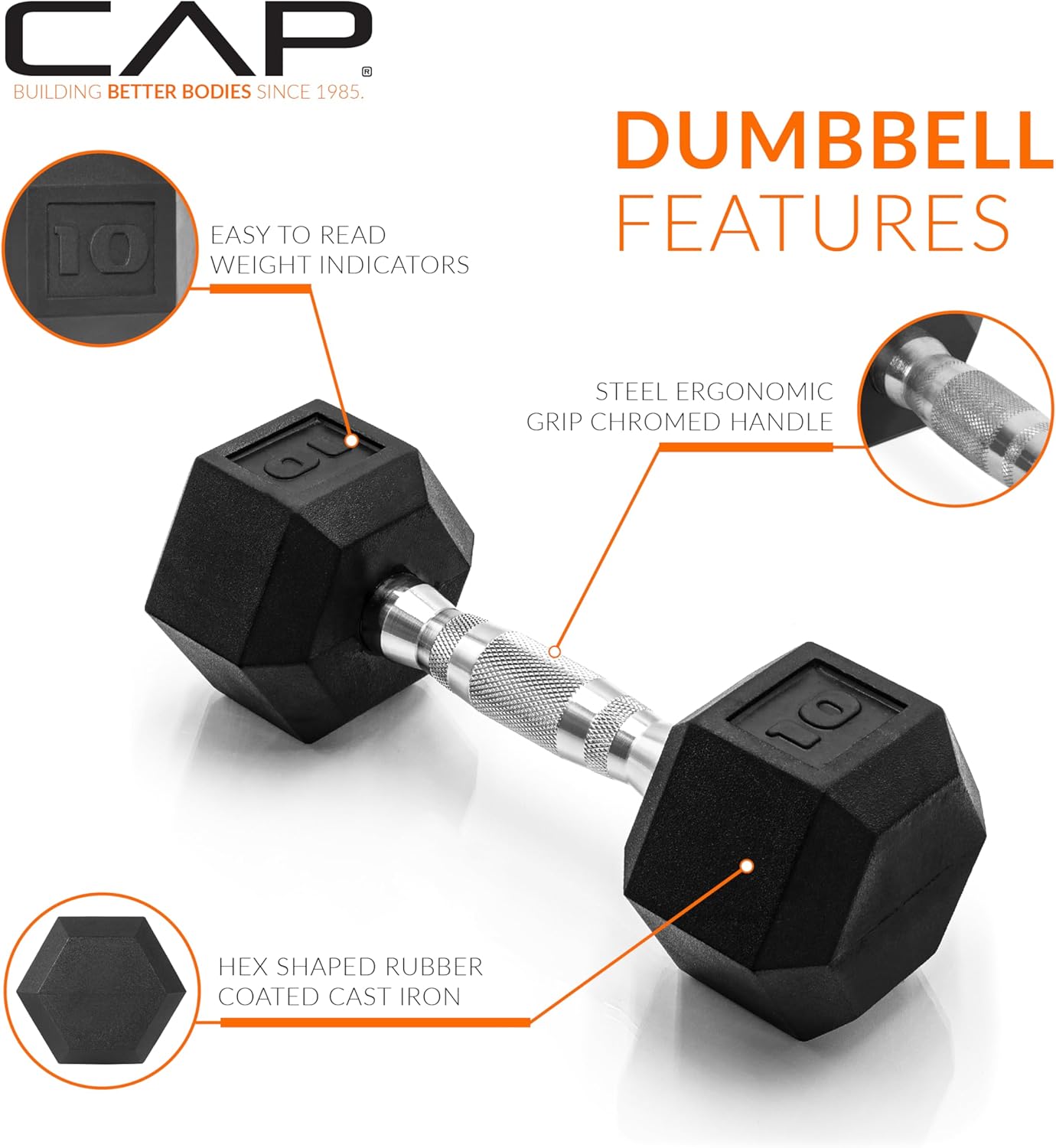 Coated Hex Dumbbell Weight - Pairs | Multiple Options